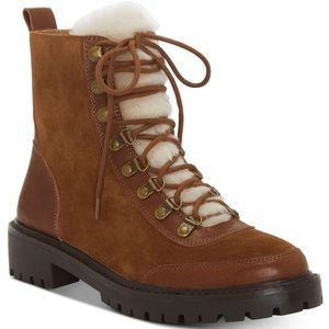 NEW LUCKY BRAND Lace up Fur Boots